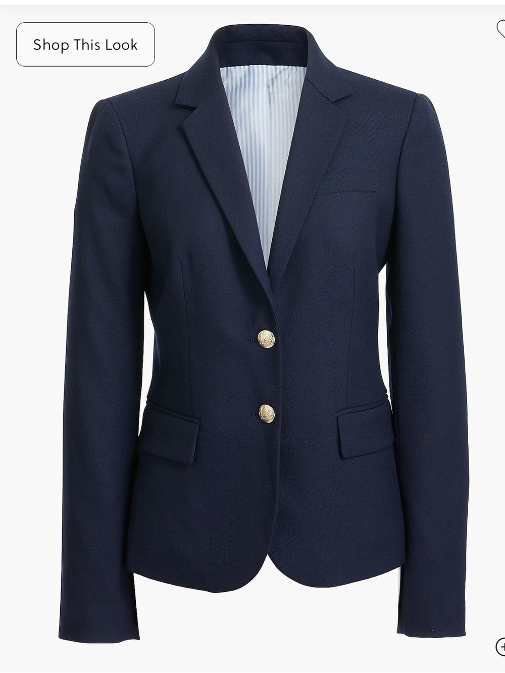 J. Crew Navy Schoolboy Two-Button Tailored Blazer with Gold Buttons